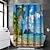 abordables Cortinas de ducha-Cortina de ducha con ganchos para baño, cortina de paisaje, juego de decoración de baño, poliéster impermeable, paquete de 12 ganchos de plástico
