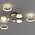 levne Stmívatelná stropní světla-led stropní světlo stmívatelné světlo moderní černé zlato 6/8 hlav kruhový design 75 cm světla pro zapuštěnou montáž hliník led severský styl 110-240v