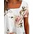 cheap Women&#039;s Tops-Women&#039;s T shirt Tee Black White Pink Floral Striped Print Short Sleeve Casual Holiday Basic Square Neck Regular Floral S