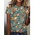 cheap Tees &amp; Tank Tops-Women&#039;s T shirt Tee Yellow Red Blue Floral Print Short Sleeve Holiday Weekend Basic Round Neck Regular Floral Painting S