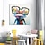 cheap Animal Paintings-Oil Painting Hand Painted Square Abstract Pop Art Modern Rolled Canvas (No Frame)