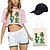 cheap Everyday Cosplay Anime Hoodies &amp; T-Shirts-4 Piece Shamrock Irish Printed Shorts Crop Top Baseball Caps Canvas Tote Bags Set Tee T-Shirt Shorts Co-ord Sets For Women&#039;s Adults&#039; Outfits &amp; Matching Casual Daily Running Gym Sports