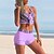 cheap Women&#039;s Swimwears-Women&#039;s Swimwear Bikini Normal Swimsuit 2 Piece Printing Geometic Blue Purple Green Bathing Suits Sports Beach Wear Summer
