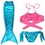 cheap Movie &amp; TV Theme Costumes-3PCS Girls&#039; Mermaid Swimwear Bikini Swimsuits The Little Mermaid Ariel Movie Cosplay Cartoon For Kids Bra Briefs Mermaid Fishtail