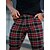 cheap Men&#039;s Chinos-Men&#039;s Trousers Chinos Chino Pants Plaid Dress Pants Pocket Plaid Comfort Breathable Outdoor Daily Going out Cotton Blend Fashion Streetwear Black Red