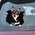 cheap Car Stickers-3D Car Stickers Auto Rear Window Puppy Broken Window Stickers French Bulldog Car Stickers Vinyl Decals