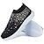 cheap Women&#039;s Sneakers-Women&#039;s Sneakers Slip-Ons Plus Size Outdoor Daily Beach Color Block Rhinestone Flat Heel Round Toe Sporty Classic Casual Running Walking Tissage Volant Loafer Rainebow Black White