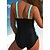 cheap Women&#039;s Swimwears-Women&#039;s Swimwear One Piece Normal Swimsuit Quick Dry Color Block Blue Bodysuit Bathing Suits Sports Beach Wear Summer