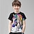 billige drenges 3d t-shirts-Børn Drenge T-shirt T-shirt enhjørning Kortærmet Børne Top udendørs 3D-udskrivning Sej Daglig Sommer Sort 4-12 år
