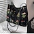 cheap Handbag &amp; Totes-Women&#039;s Shoulder Bag Canvas Outdoor Daily Large Capacity Breathable Durable Embroidery Flower Black