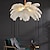 voordelige Eilandlichten-led hanglamp kroonluchter prachtige extra grote witte struisvogelveren boeket hanglamp romantische gemonteerde verlichtingsarmatuur voor restaurant slaapkamer