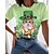 cheap Tees &amp; Tank Tops-Women&#039;s T shirt Tee Green Cat 3D Print Short Sleeve Daily Weekend St. Patrick&#039;s Day Round Neck Regular 3D Cat Painting Happy St Patrick&#039;s Day S