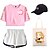 cheap Everyday Cosplay Anime Hoodies &amp; T-Shirts-4 Piece Demon Slayer Printed Shorts Crop Top Baseball Caps Canvas Tote Bags Set Rengoku Kyoujurou Tee T-Shirt Shorts Co-ord Sets For Women&#039;s Adults&#039; Outfits &amp; Matching Casual Daily Running Gym Sports