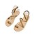 cheap Women&#039;s Sandals-Women&#039;s Sandals Boho Bohemia Beach Flat Sandals Party Beach Flat Heel Open Toe Elegant Casual Faux Leather Loafer Gold