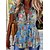 cheap Women&#039;s Tops-Women&#039;s Shirt Blouse Yellow Blue Green Floral Button Print Short Sleeve Casual Holiday Basic Shirt Collar Regular Floral S