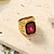 cheap Men&#039;s Jewelry-men&#039;s 14k yellow gold plated emerald cut simulated red ruby nugget style ring size 9
