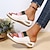 cheap Women&#039;s Sandals-Women&#039;s Sandals Wedge Sandals Platform Sandals Plus Size Outdoor Daily Beach Summer Platform Wedge Heel Open Toe Casual Minimalism Faux Leather Loafer Color Block White Blue Brown
