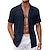 cheap Men&#039;s Button Up Shirts-Men&#039;s Summer Shirt Beach Shirt Black White Blue Short Sleeve Plain Turndown Summer Casual Daily Clothing Apparel Button-Down