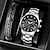 cheap Quartz Watches-Men&#039;s Quartz Watch Rhinestone Inlaid Alloy Steel Band Quartz Watch &amp; Bracelet Set With Calendar
