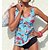 cheap Women&#039;s Swimwears-Women&#039;s Swimwear Tankini 2 Piece Normal Swimsuit 2 Piece Printing Floral Black Yellow Blue Tank Top Bathing Suits Sports Beach Wear Summer