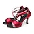 baratos Sapatos de Dança Latina-Mulheres Sapatos de Dança Latina Espetáculo Ensaio / Prática Salto Salto Cubano Preto Vermelho