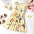 cheap Girl&#039;s 3D Dresses-Kids Girls&#039; Dress Flower Sleeveless Performance Cute Sweet Cotton Above Knee A Line Dress Floral Dress Summer Dress Summer Spring 3-12 Years Multicolor White Yellow