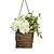 cheap Artificial Flowers-Spring Hydrangea Flower Basket Wreath Simulation Flower Rattan Basket Door Basket Door Hanging Decoration