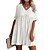 cheap Casual Dresses-Women&#039;s Casual Dress Plain Swing Dress Skater Dress V Neck Pleated Loose Mini Dress Home Daily Fashion Classic Loose Fit Short Sleeve White Yellow Pink Summer Spring S M L XL 2XL