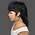 abordables Pelucas naturales de malla-Peluca completa hecha a máquina de longitud modelo con flequillo pelucas de cabello humano virgen indio para mujeres negras cola de milano recta remy
