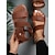 ieftine Sandale de Damă-Pentru femei Sandale Sandale plate Mărime Plus Size Sandale împletite În aer liber Zilnic Culoare solidă Împletit Vară Toc Drept Clasic Casual minimalism Imitație Piele Bandă elastică Maro Închis