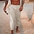cheap Linen Pants-Men&#039;s Linen Pants Trousers Summer Pants Drawstring Elastic Waist Plain Comfort Breathable Daily Beach Linen / Cotton Blend Fashion Simple Black White Micro-elastic