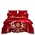 abordables Fundas de edredón-Conjunto de cuatro piezas de boda suave y cómodo, algodón rojo grande, bordado de algodón puro, ropa de cama de boda, boda festiva