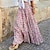 cheap Skirts-Women&#039;s Swing Long Skirt Polyester Maxi Pink Rose Skirts Print Street Vacation Fashion coastal grandma style Boho S M L