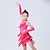 رخيصةأون ملابس رقص للأطفال-الرقص اللاتيني فستان شرابة ثنيات جانبية ruching في للفتيات أداء التدريب بدون كم بوليستر