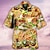 voordelige kampoverhemden voor heren-Voor heren Overhemd Hawaiiaans overhemd Brief Grafische prints Poker Strijkijzer Wit Zwart / groen Geel Lichtgroen Zwart / Rood Casual Hawaii Korte mouw Afdrukken Button-omlaag Kleding Tropisch