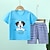 billiga Kläder för pojkar-2 delar Barn Pojkar T-shirt och shorts Utrusta Djur Tecknat Kortärmad Crewneck Bomull Uppsättning Ledigt Mode Dagligen Sommar Vår 3-7 år