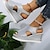 cheap Women&#039;s Sandals-Women&#039;s Sandals Wedge Sandals Platform Sandals Plus Size Outdoor Daily Beach Summer Wedge Heel Peep Toe Casual Minimalism Leather Buckle Solid Color Silver Gold