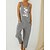 cheap Women&#039;s Jumpsuits-Women&#039;s Overall Button Pocket Floral U Neck Streetwear Daily Vacation Regular Fit Sleeveless Blue Green Gray S M L Spring