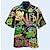 voordelige kampoverhemden voor heren-Voor heren Overhemd Hawaiiaans overhemd Brief Grafische prints Poker Strijkijzer Wit Zwart / groen Geel Lichtgroen Zwart / Rood Casual Hawaii Korte mouw Afdrukken Button-omlaag Kleding Tropisch