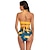 ieftine costume de baie și de plajă-2 pcs Costume de Baie Bikini Costume de baie Retro / vintage 1950 Pentru femei Floral Poliester Negru Alb Sutien Chiloți