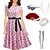 cheap Historical &amp; Vintage Costumes-Retro Vintage Swing Dress Flare Dress Women&#039;s Costume Vintage Cosplay Party Daily Wear 1 Bracelet