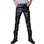 cheap Casual Pants-Men&#039;s Skinny Trousers Faux Leather Pants Straight Leg Solid Colored Full Length Party Going out Club PU Streetwear Stylish Silver Black Micro-elastic