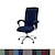 abordables Housse de fauteuil de bureau-Housse de chaise de bureau d&#039;ordinateur étanche housse de siège de jeu rotative extensible molleton de maïs élastique noir couleur unie doux durable lavable