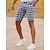 cheap Men&#039;s Shorts-Men&#039;s Shorts Chino Shorts Bermuda shorts Pocket Plaid Comfort Breathable Outdoor Daily Going out Cotton Blend Fashion Streetwear Blue Khaki