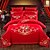 お買い得  羽毛布団カバー-ソフトで快適な結婚式の 4 点セット大きな赤い綿の純粋な綿の刺繍の結婚式の寝具お祝いの結婚式