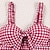 baratos roupa de banho vintage-2 pcs Roupa de Banho Bikini Maiôs Anos 50 Cintura alta Mulheres Xadrez Quadrados Poliéster Rosa Sutiã Calcinhas