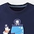billige T-shirts og skjorter-Børn Drenge T-shirt T-shirt Tegneserie blæksprutte Blæksprutte Kortærmet Crewneck Bomuld Børne Top Afslappet Mode Daglig Sommer Sort 2-8 år