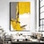levne Abstraktní malby-olejomalba ručně vyráběné ručně malované nástěnné umění abstraktní žlutá domácí dekorace dekor válcované plátno žádný rám nenapnutý