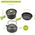 cheap Camp Kitchen-9 Pcs Camping Pots And Pans Set Camping Cookware Kit With Kettle Non-Stick Pot And Pans Portable Cookware Set With Foldable Handle For Camping Travel Hiking