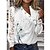 cheap Women&#039;s Tops-Women&#039;s Shirt Blouse White Dandelion Button Print Long Sleeve Casual Holiday Basic V Neck Regular Floral S